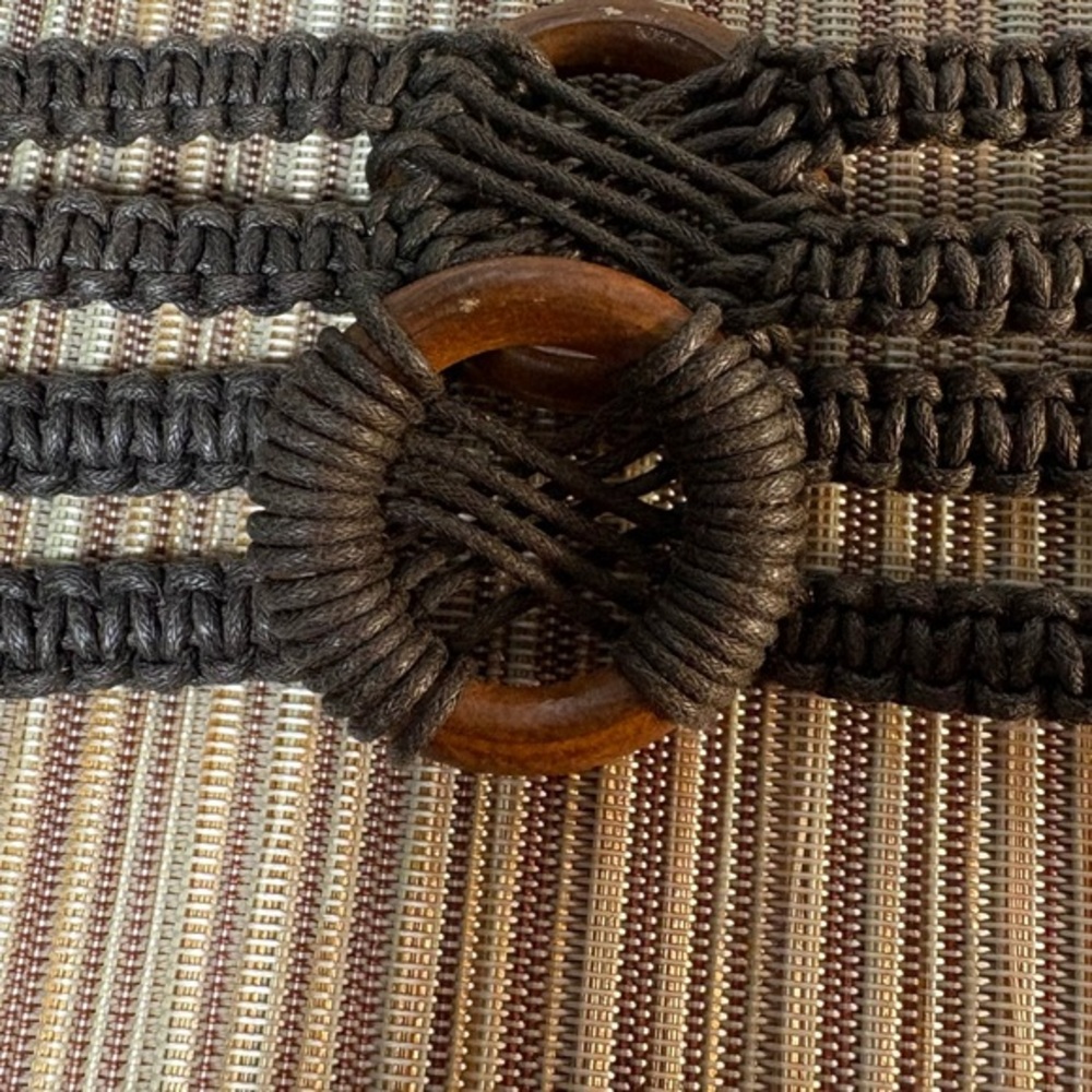 Handmade Macramé Belt with Wooden‎ Rings – Adjustable 36” Boho